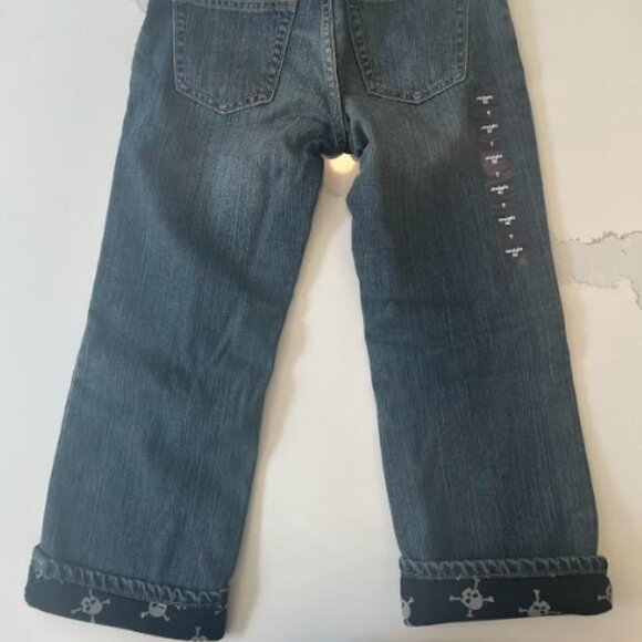 Gap Kids Blue Jean with Skull detail size 7 NEW - Picture 1 of 7